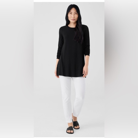 Eileen Fisher 100% Silk Long-Sleeved Shirt in Black - Sz. XS - Capsule Wardrobe - Picture 10 of 14